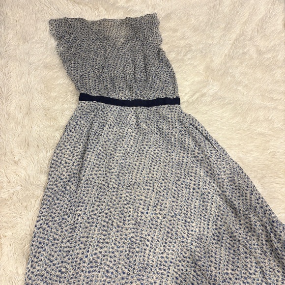 Band of Outsiders Scribble Flower Silk Flutter Sleeve Shirt Dress - Picture 9 of 12